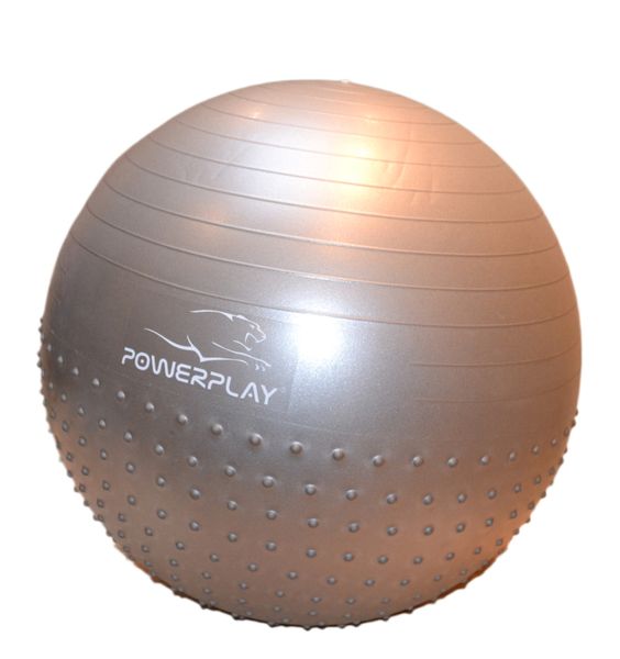 Мяч для фитнеса (фитбол) полумассажный PowerPlay 4003 Ø65 cm Gymball Серый + насос PP_4003_65cm_Light-grey фото