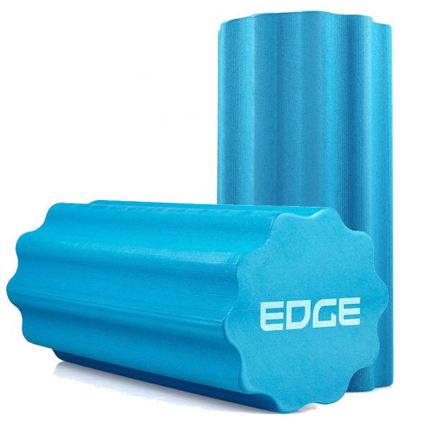 Массажный ролик EDGE профилированный YOGA Roller EVA RO3-30 синий (30*15см.) ERO3-30 BLUE фото