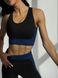 Жіночий комплект для спорту Fitness Attire, black-blue (топ, рашгард, лосіни) - S F010S фото 3
