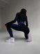 Жіночий комплект для спорту Fitness Attire, black-blue (топ, рашгард, лосіни) - S F010S фото 15