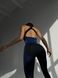 Жіночий комплект для спорту Fitness Attire, black-blue (топ, рашгард, лосіни) - S F010S фото 5
