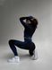 Жіночий комплект для спорту Fitness Attire, black-blue (топ, рашгард, лосіни) - S F010S фото 16