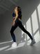 Жіночий комплект для спорту Fitness Attire, black-blue (топ, рашгард, лосіни) - S F010S фото 11