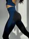 Жіночий комплект для спорту Fitness Attire, black-blue (топ, рашгард, лосіни) - S F010S фото 9