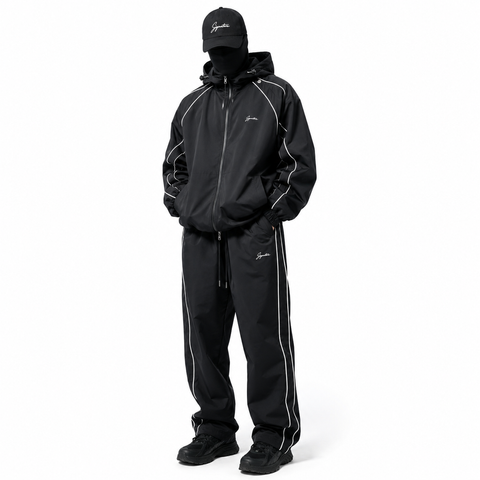 Спортивний костюм Streetwear: вітровка з капюшоном і широкі штани - M bl_st_m фото