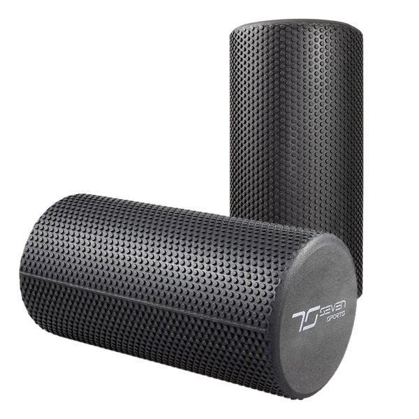 Масажний ролик (валік) 7SPORTS гладкий Foam Roller EVA чорний (30*15см.) RO2-30 BLACK фото