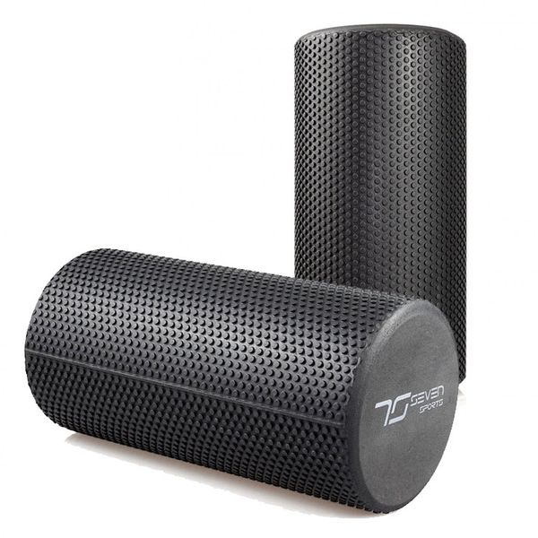 Масажний ролик (валік) 7SPORTS гладкий Foam Roller EVA чорний (30*15см.) RO2-30 BLACK фото