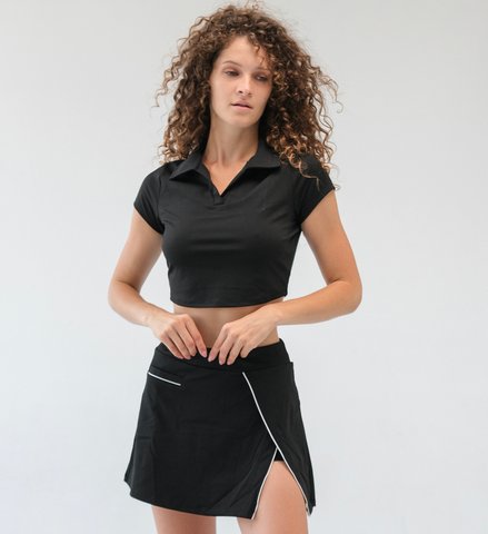 Спортивний комплект Tennis Style, black (спідниця-шорти, коротке поло) - S tennis-black-s фото