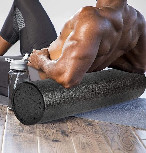 Масажний ролик (роллер) гладкий U-POWEX EPP foam roller (90*15cm) Black UP_1008_epp_(90cm) фото