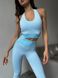 Женский спортивный комплект Fitness Attire, light-blue (топ, рашгард, лосины) - XL F05XL фото 16