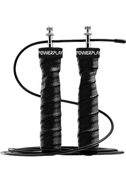 Скакалка швидкісна на підшипниках PowerPlay 4208 Fitness Jump Rope Чорна (3m.) PP_4208_Black фото