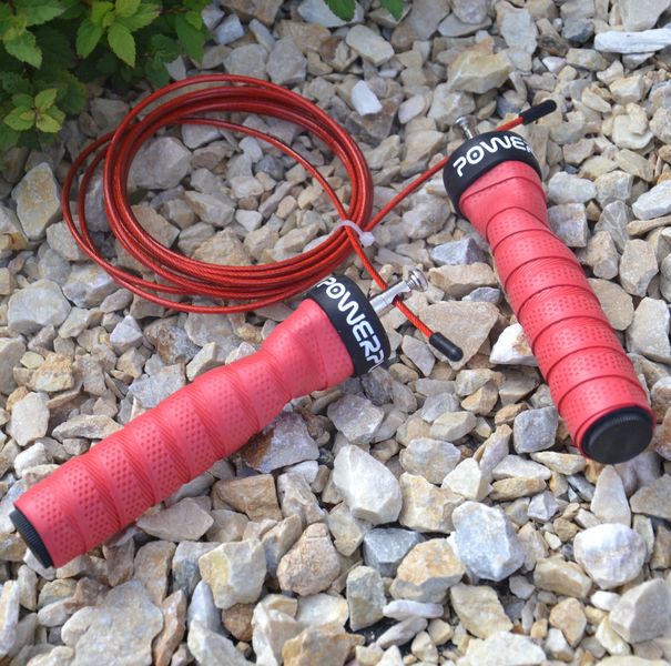 Скакалка швидкісна на підшипниках PowerPlay 4208 Fitness Jump Rope Червона (3m.) PP_4208_Red фото