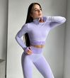 Жіночий спортивний комплект Fitness Attire, violet (топ, рашгард, лосіни) - S