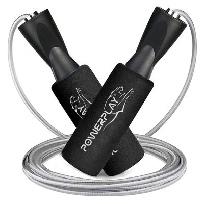 Скакалка скоростная с подшипниками PowerPlay 4209 Sport Jump Rope Черная (3m.) PP_4209_Black фото
