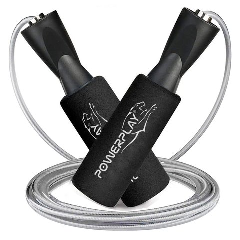Скакалка швидкісна з підшипниками PowerPlay 4209 Sport Jump Rope Чорна (3m.) PP_4209_Black фото