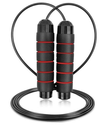 Скакалка швидкісна PowerPlay 4210 Power Weighted Jump Rope Чорна (2,7m.) PP_4210_Black/Red фото