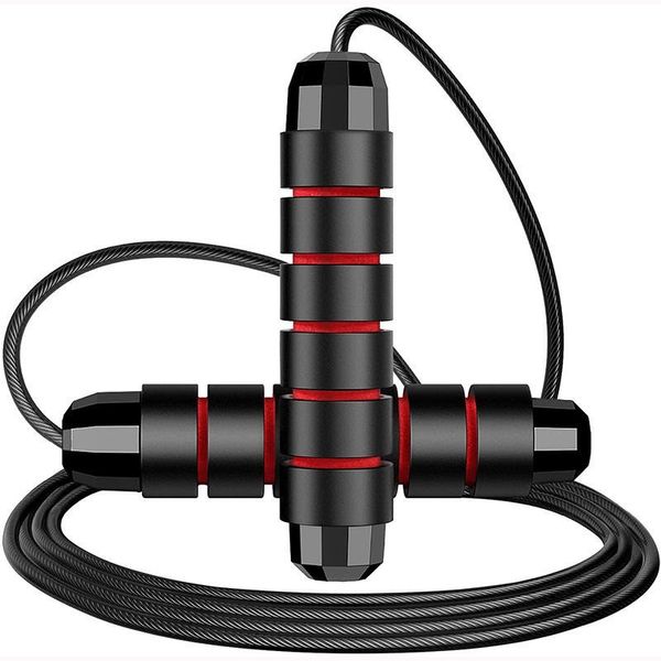 Скакалка швидкісна PowerPlay 4210 Power Weighted Jump Rope Чорна (2,7m.) PP_4210_Black/Red фото