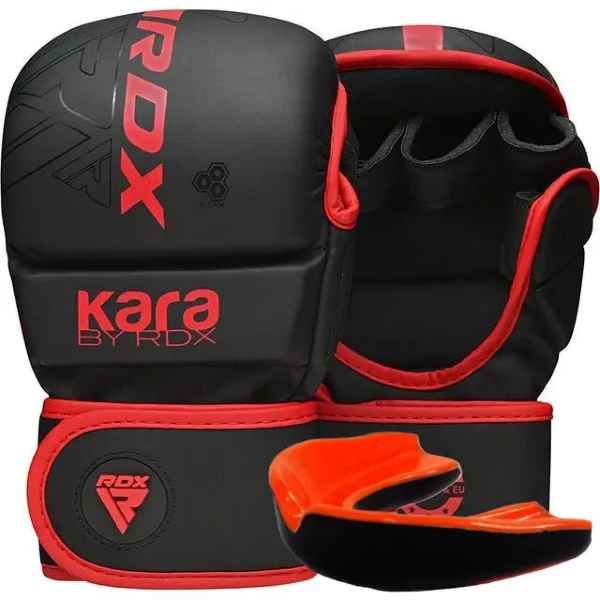 Перчатки для ММА RDX F6 KARA Matte Red Plus L/XL (капа в комплекте) GSR-F6MR-L/XL+ фото