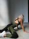Жіночий комплект для спорту Fitness Attire, black-green (топ, рашгард, лосіни) - S F04S фото 11