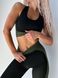 Жіночий комплект для спорту Fitness Attire, black-green (топ, рашгард, лосіни) - S F04S фото 3
