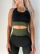 Жіночий комплект для спорту Fitness Attire, black-green (топ, рашгард, лосіни) - S F04S фото 5