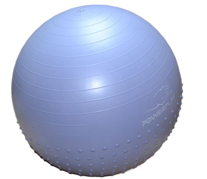 Мяч для фитнеса (фитбол) полумассажный PowerPlay 4003 Ø75 cm Gymball Sky Blue + насос PP_4003_75_Sky_Blue фото