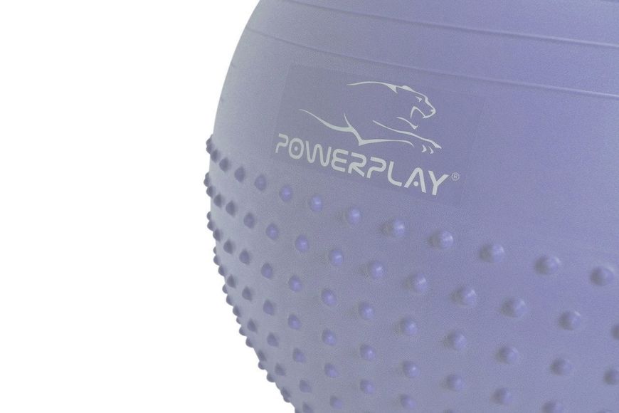 Мяч для фитнеса (фитбол) полумассажный PowerPlay 4003 Ø75 cm Gymball Sky Blue + насос PP_4003_75_Sky_Blue фото