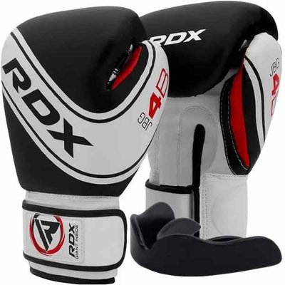 Боксерские перчатки RDX 4B Robo Kids White/Black 6 унций (капа в комплекте) JBG-4B-6oz фото