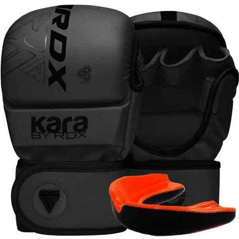 Рукавиці для ММА RDX F6 KARA Matte Black Plus L/XL (капа у комплекті) GSR-F6MB-L/XL+ фото