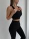 Жіночий спортивний комплект Fitness Attire, black (топ, рашгард, лосіни) - S F08S фото 8