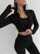 Жіночий спортивний комплект Fitness Attire, black (топ, рашгард, лосіни) - S F08S фото 1