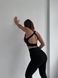 Жіночий спортивний комплект Fitness Attire, black (топ, рашгард, лосіни) - S F08S фото 4