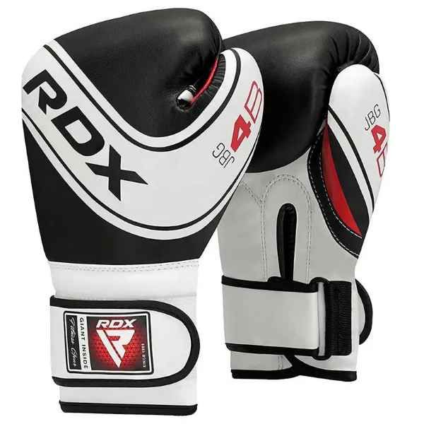 Боксерские перчатки RDX 4B Robo Kids White/Black 6 унций (капа в комплекте) JBG-4B-6oz фото