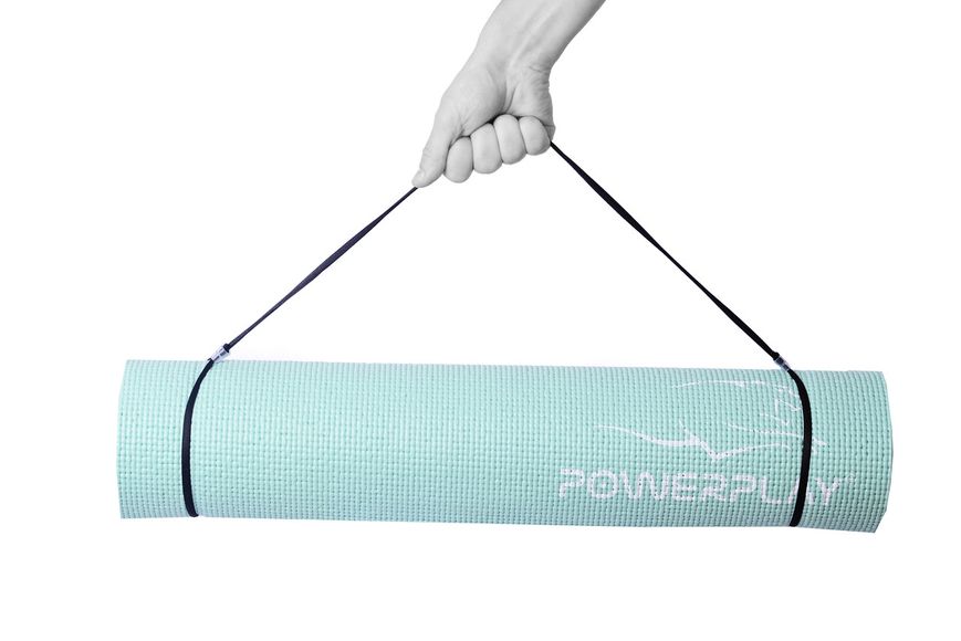 Килимок для йоги та фітнесу PowerPlay 4010 PVC Yoga Mat М'ятний (173x61x0.6) PP_4010_Mint_(173*0,6) фото