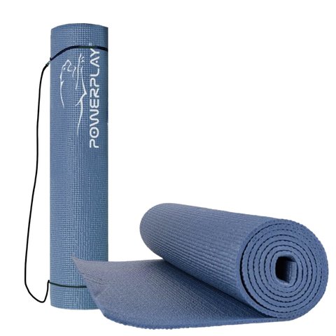 Килимок для йоги та фітнесу PowerPlay 4010 PVC Yoga Mat Темно-синій (173x61x0.6) PP_4010_Navy_(173*0,6) фото