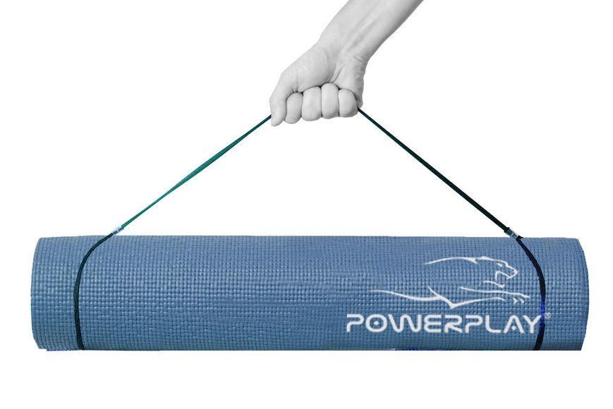 Килимок для йоги та фітнесу PowerPlay 4010 PVC Yoga Mat Темно-синій (173x61x0.6) PP_4010_Navy_(173*0,6) фото