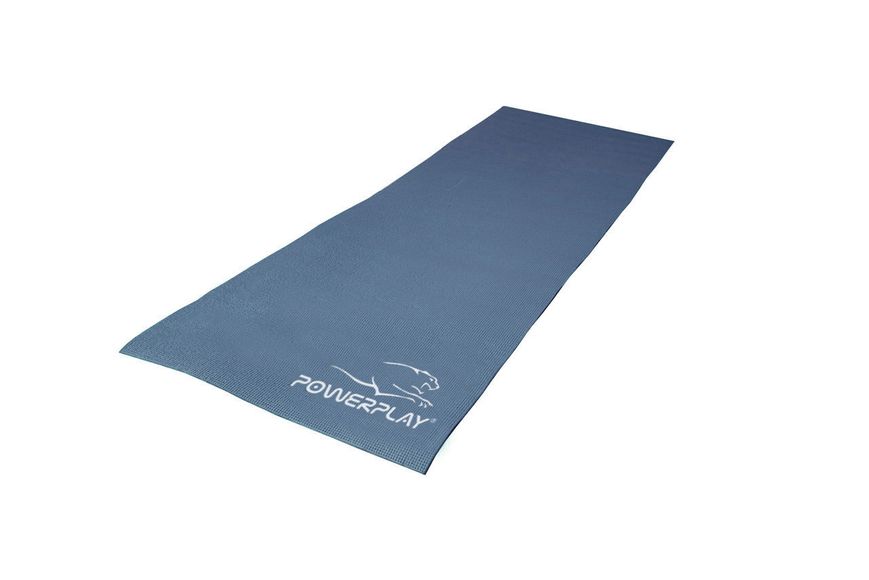 Коврик для йоги и фитнеса PowerPlay 4010 PVC Yoga Mat Темно-синий (173x61x0.6) PP_4010_Navy_(173*0,6) фото