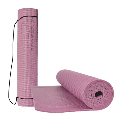 Килимок для йоги та фітнесу PowerPlay 4010 PVC Yoga Mat Рожевий (173x61x0.6) PP_4010_Rose_(173*0,6) фото