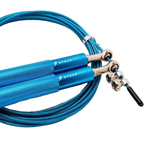 Скакалка швидкісна 4yourhealth Jump Rope Premium 3м металева на підшипниках 0200 Блакитна 4YH_0200_Blue фото