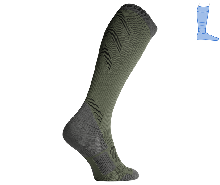 Компресійні гольфи захисні демісезонні "LongDry+ PRO" сірі хакі M 40-43 8222463 фото