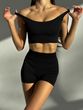 Топ женский для фитнеса Crop, black - S