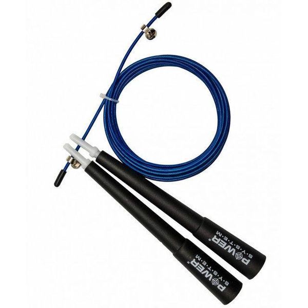 Скакалка швидкісна Power System PS-4033 Crossfit Jump Rope Blue (2,8m.) PS-4033_Black-Blue фото