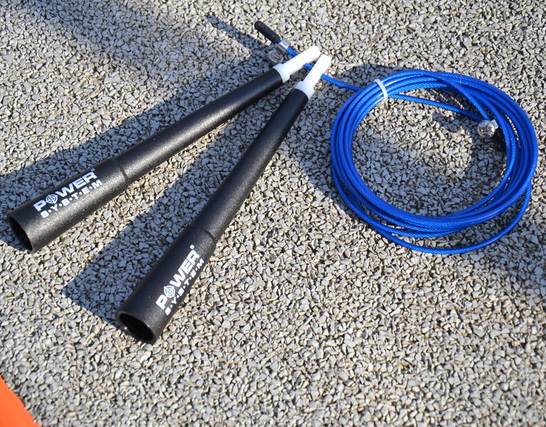 Скакалка швидкісна Power System PS-4033 Crossfit Jump Rope Blue (2,8m.) PS-4033_Black-Blue фото