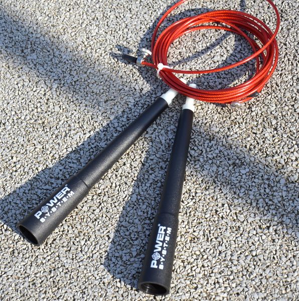 Скакалка швидкісна Power System PS-4033 Crossfit Jump Rope Red (2,8m.) PS-4033_Black-Red фото