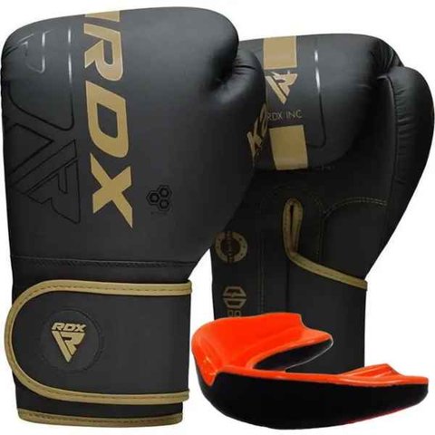 Боксерські рукавиці RDX F6 Kara Matte Golden 16 унцій (капа в комплекті) BGR-F6MGL-16OZ фото