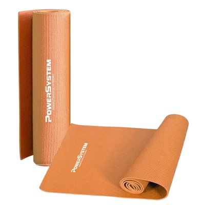 Коврик для йоги и фитнеса Power System PS-4014 PVC Fitness-Yoga Mat Orange (173x61x0.6) PS-4014_Orange фото