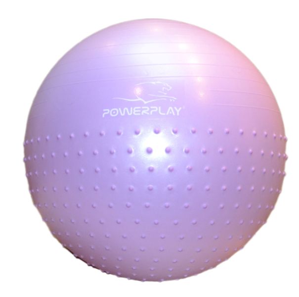 Мяч для фитнеса (фитбол) полумассажный PowerPlay 4003 Ø75 cm Gymball Сиреневый + насос PP_4003_75cm_Light-purple фото