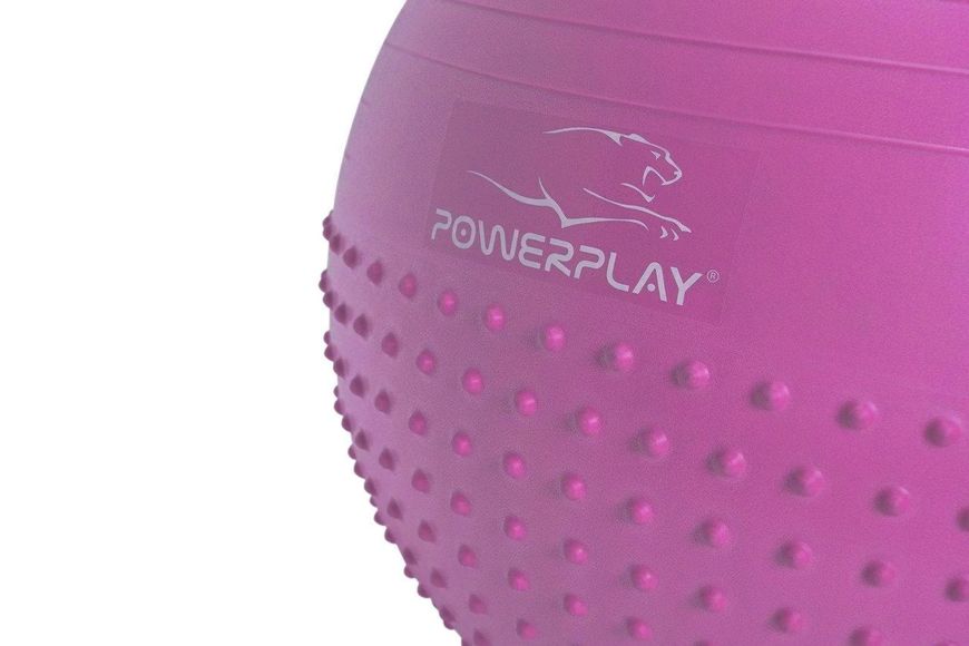 Мяч для фитнеса (фитбол) полумассажный PowerPlay 4003 Ø75 cm Gymball Сиреневый + насос PP_4003_75cm_Light-purple фото