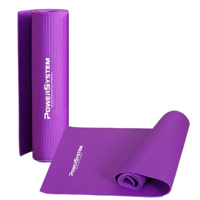 Коврик для йоги и фитнеса Power System PS-4014 PVC Fitness-Yoga Mat Purple (173x61x0.6) PS-4014_Purple фото