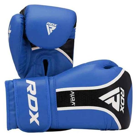 Боксерські рукавиці RDX AURA PLUS T-17 Blue/Black 14 унцій (капа в комплекті) BGR-T17UB-14OZ+ фото